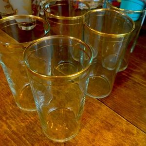 Set of 6 Glasses • Gold rim